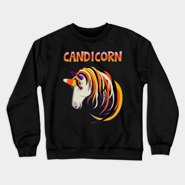 Candicorn the Halloween Unicorn Crewneck Sweatshirt by Runesilver